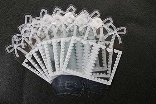 ONLYKXY 20 komada 5x5x7cm Bijela trava štampane prozirne plastične kutije, kutija za pakovanje poklona za Božićnu svadbu