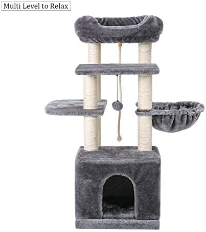 Homtoozhii Sisal mačka uspon na toranj Condo namještaj stub za grebanje plišana kuća za kućne ljubimce udoban smuđ sa visećim kuglicama