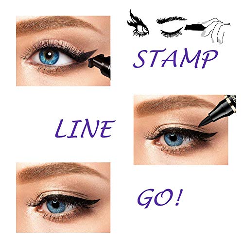 iMethod Liquid Eyeliner i eyeliner Stamp vodootporna šminka za oči, Eye Liner & Winged Eyeliner Stamp, Perfect Cat Eye in Seconds, dugotrajan, 2 tačaka