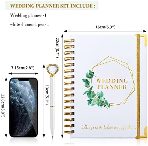 Plan za vjenčanje i organizator za mladenku, dijamantni olovku, A5 Nendised Bridal odbrojavanje vjenčanih venčanica Poklon