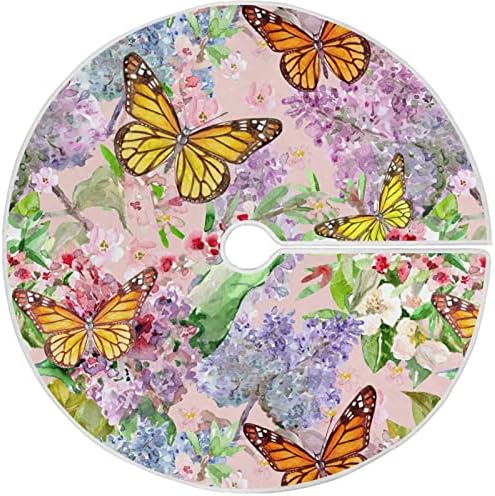 Oarencol Vintage Butterfly Clower Christmas Swither Suknja 36 inča Šarene cvjetne cvjetne Xmas Dekoracije za odmor