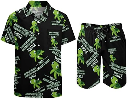 Weedkeycat uvijek budi odjeća za mušku tursku plažu od 2 komada havajska majica niz majica kratkih rukava i kratkih rukava