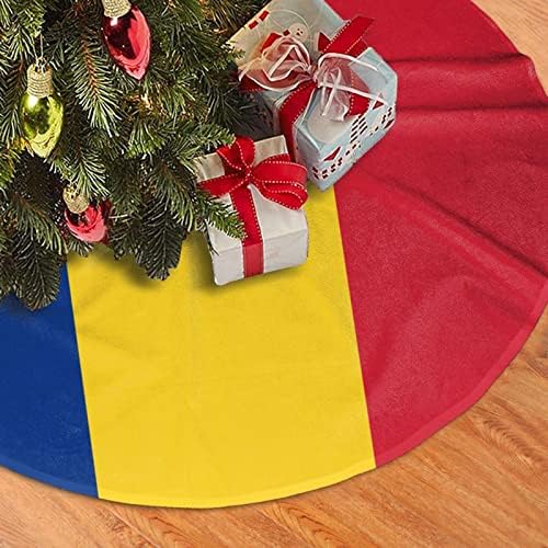 Suknja za božićnu drvvu, 30-48 inča Zastava rumunjske prostirke za božićne ukrase za odmor za odmor