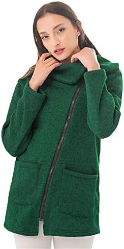Andongnywell ženski kaput udoban visoki ovratnik flis Fuzzy Faux Shearling jaknu sa patentnim zatvaračem