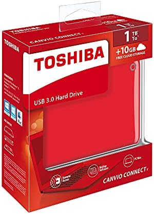Toshiba Canvio Connect II 500GB prenosivi eksterni čvrsti disk 2.5 inčni USB 3.0-crveni-HDTC805ER3AA
