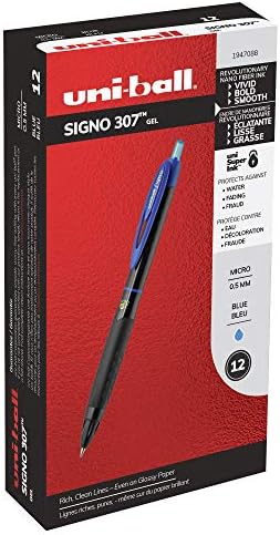 Uni-lopta 307 uvlačivi gel olovke, mikro tačka, plava, 12 brojeva