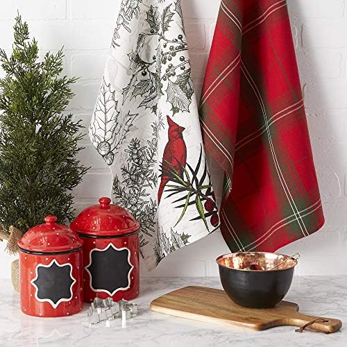 Dii božićna kuhinjska ručnik, cvjetni čajni ručnici za pečenje, čišćenje, zabavu i kuhanje, 18x28, odmor Botanical, 2 komada