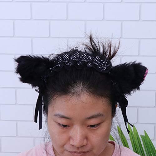 Bestoyard makeup traka za glavu za glavu 3pcs kostim set čipka Cat Cosplay set cat cosplay kostim mačja kostim