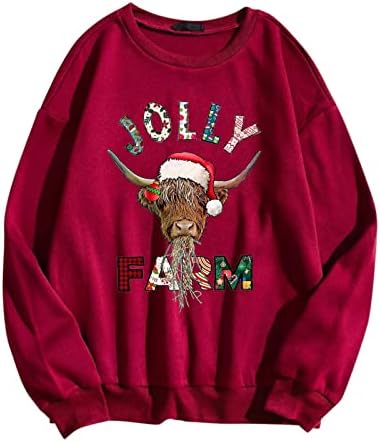 Youngc božićne dukseve za žene plus veličine dugih rukava lagani ružni božićni prednji zip puloveri
