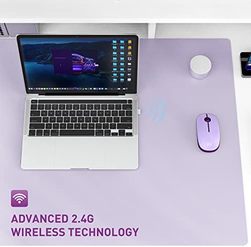 Seenda Silent Wireless Mouse, Cute Soft 2.4 G Cordless Whisper Quiet Mice Slim & amp; Light For Home / Office/Travel, prijenosni laptop miš sa USB prijemnikom za PC računar Desktop Notebook, ljubičasta