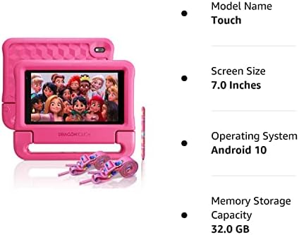 Dragon Touch KidzPad Y88X 7 Dječiji Tablet, 32 GB prostora za pohranu, 7-inčni Android tableti za djecu, kontrola roditelja, unaprijed instalirana aplikacija za djecu, futrola za djecu, naramenica i olovka, samo WiFi