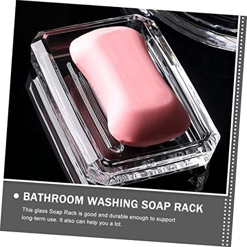 Cabilock 2pcs Stakleni sapun za sapun Clear Conpresere Ispuštanje sapuna Saver Simple-Design SOAP posuda