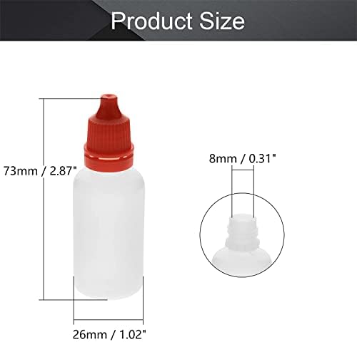 Heyiarbeit JP Prozirna boca s kapljicama 20ml Malene boce za ustima Prazno stisak očiju za oči kapljica crvene