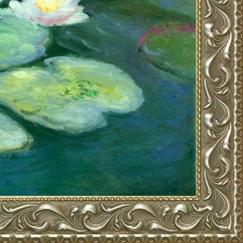 La Pastiche OverstockArt lokvanja, veče Claude Monet Silver, 29,5 in x 25,5 in, Rococo Antiqued Frame