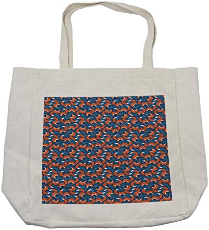 Ambesonne Fox torba za kupovinu, cvijeće i srca u stilu Doodle sa apstraktnim evropskim uzorkom šumskih životinja,