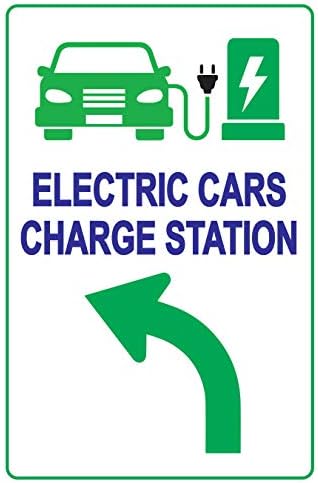Sign za punjenje električnog vozila - smjer za EV stanicu za punjenje, živopisan dizajn plus zaštita od UV-a za trajanje duže, komercijalni stupnjevi od hrđe, aluminijum u 18 x12 0,04