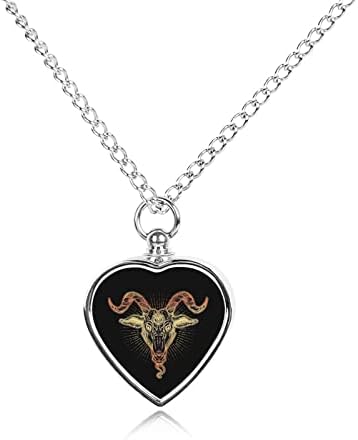 Satanic Goat Head simbol pet urna ogrlica za pepeo Legura srce kremiranje nakit spomen privjesak držač