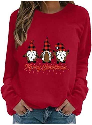 Crewneck dukserirt ženske božićne majice slatka irska gnome obitelj labavi fit novitetty xmas džemper crewneck dukserica