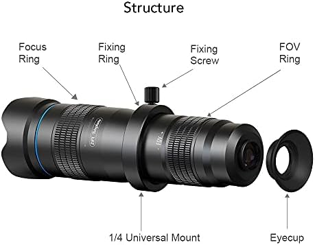 Fzzdp optički Telefon objektiv kamere 28X telefoto zum objektiv monokular sa Mini selfi stativom