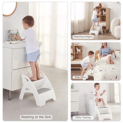 Toddler Booster sedište za trpezarijski sto, Step stolica za decu ,sklopivi i integralni pomoćnik majke , Meki PU jastuk i Podesiva visina& poslužavnik, lako se čisti
