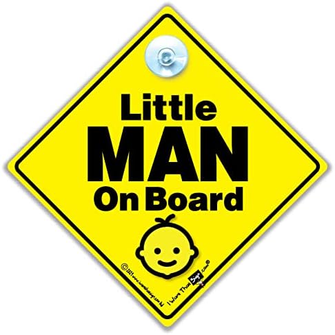 Mali čovjek na brodu znak, beba na brodu znak, unuče na brodu, savjetodavna usisna čaša znak prozora automobila visoke vidljivosti dizajniran da omogući drugim učesnicima u saobraćaju dijete je u automobilu, 14 cm x 14cm x 2cm