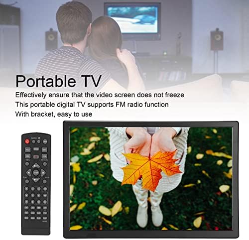 PUSOKEI 15,5 inčni digitalni TV LCD monitor sa nosačem, 1080p HD televizija punjiva boja TFT LED TV prijenosni mini TV sa daljinskim upravljačem Analogni TV, digitalni TV, atv