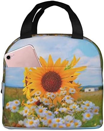 HAZIMCS Funny Fantasy Sunflower Wallpaper torba za ručak vodootporna izolovana torba za jelo za višekratnu
