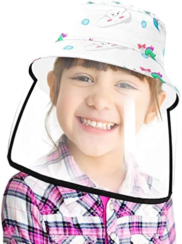 Zaštitni šešir za odrasle sa štitom za lice, ribarsko šešir protiv sunčane kape, jednorog crtani film