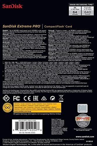 SanDisk 256GB Extreme PRO CompactFlash memorijska kartica UDMA 7 brzina do 160MB / s-SDCFXPS-256G-X46