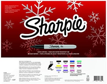 Sharpeie Trajni markeri finog točke, poklon kutija za odmor, različite boje tinte, pakovanje od 12