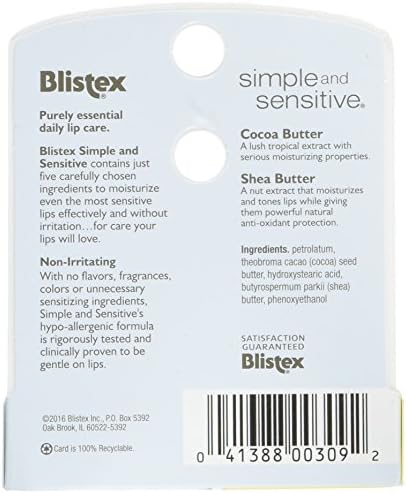 Blistex jednostavna i osjetljiva hidratantna krema za usne 0.15 oz