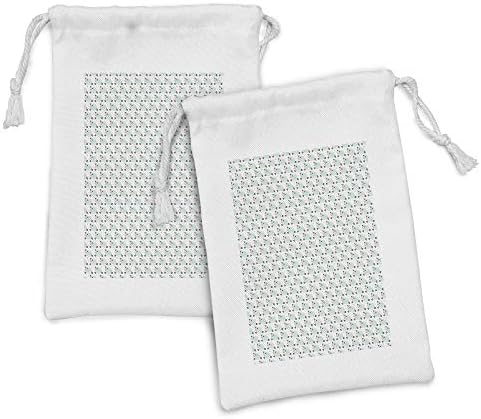Ambesonne ovčja tkanina torbica Set od 2, uspavana jagnjad Doodle zvijezde za spavanje brojanje