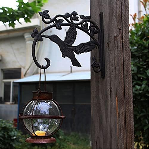 XJJZS Vintage Kolibri na grani dizajn od livenog gvožđa kućni vrt zidni lonac za cveće korpa viseća držač za kuke