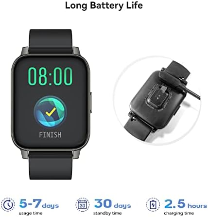 Smart Watch za Android iOS telefone, 1,69 SmartWatch za zaslon osjetljiv na dodir za muškarce, fitnes tracker sat sa srčanim zatvaračem monitor krvnog pritiska, pedometar za pokretanje, IP68 vodootporni Bluetooth sat