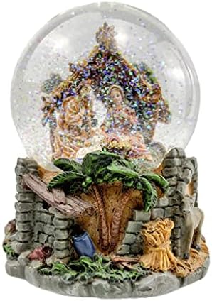 YGQZM Snowflake Ball Music Box Resin ukrasi Rotirajuća kristalna kugla Music Box poklon snježna pahuljica