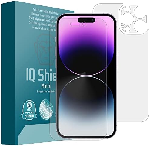 IQ Shield Matte koža cijelog tijela kompatibilna sa Apple iPhoneom 14 Pro, uključuje zaštitu ekrana protiv odsjaja i Film protiv mjehurića