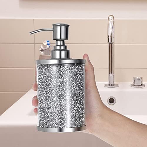 Juxyes Sparky Glass Crupt Diaands SOAP raspršivač sa sapunom sa pumpom od nehrđajućeg čelika, luksuzni