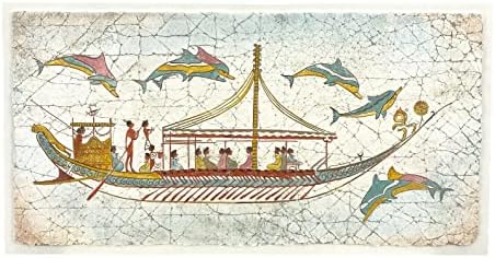 Fresko brodovi i delfini Muzej Thira Santorini kopija 1650. godine p. n. e. slika na zidu