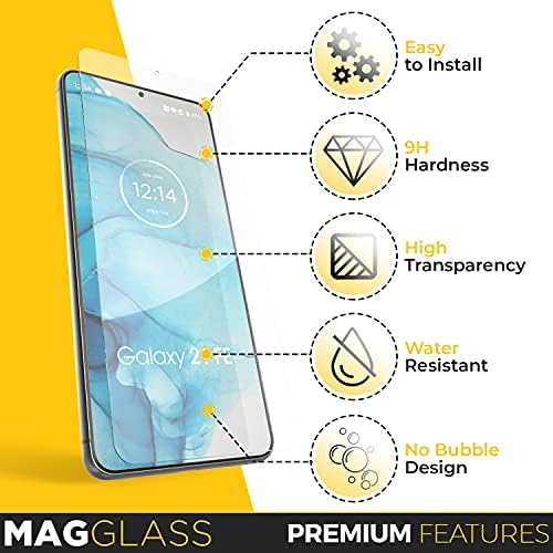 magglass Samsung S21 FE Zaštita ekrana kaljeno staklo - Anti Bubble UHD Zaštita ekrana pune pokrivenosti za Galaxy S21 FE