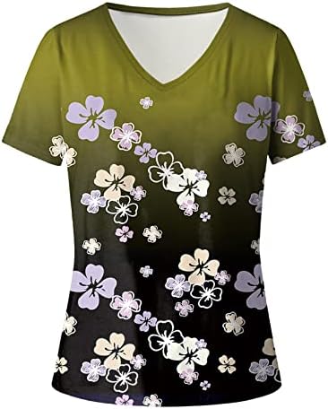 Miashui Shirts Hide Sweat Womens Casual Shirts ljetne bluze kratki rukav V vrat vrhovi tunika kratka rukav Shirt