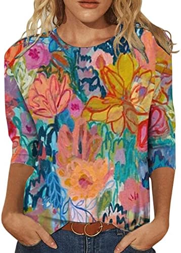 Grafičke majice za žene Trendi zazor - 3/4 rukava za žene za žensku majicu za štampanje bluza vrhova dukserica