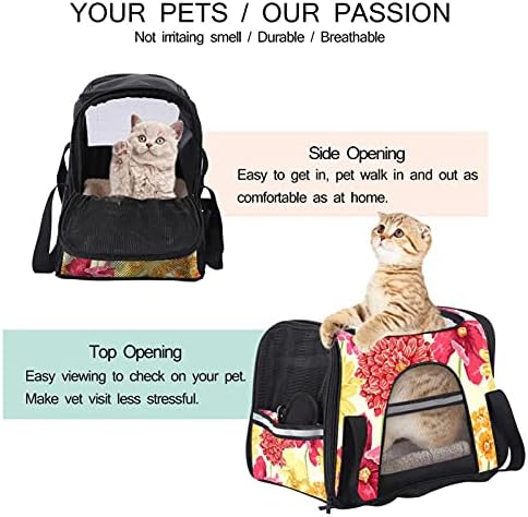 Nosač za kućne ljubimce Akvarelni cvjetovi mekani putni nosači za kućne ljubimce za Mačke, Psi Puppy Comfort