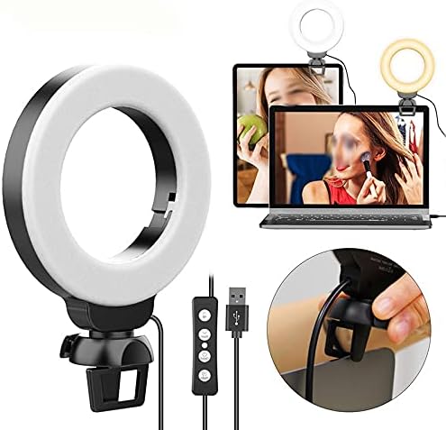 N / A Video konferencija Svjetlo 4 '' 10cm Selfie Ring Light za laptop PC web kamera svjetlo sa kopčom