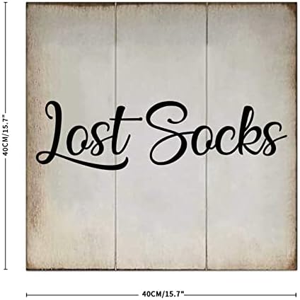Cocokeked izgubljene čarape Drvene ploče Citira drvna znaka izreka 16 x 16 viseći znak visećih plaka rustikalnog tiskanog visećeg zida za dekor seoskim kućicom