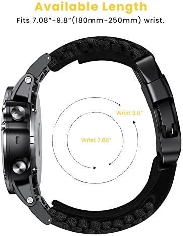 Mopz 22. 26mm pletenica Nylon Quickfit Watch remen za Fenix ​​7 7x 6x 6 Fenix ​​5x 5 Plus 3 3HR 935 945 S60 Gledaj silikon Glodaj