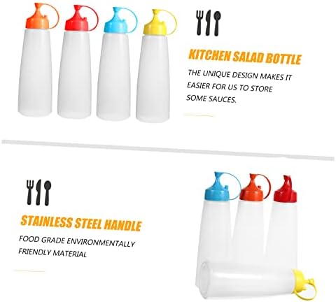 Luxshiny 4kom Salat Squeeze Bottle kontejneri za med Clear Squeeze Bottle Mini tegle za med plastične senf bočice sa začinom prskalice za višekratnu upotrebu bočice sa začinom za piće med
