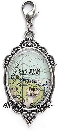 Modni patentni patentni patent, San Juan Karta Zipper Pull, San Juan pauze, San Juan Puerto Rico Zipper