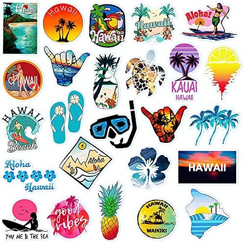 100 kom Hawaii ljetne naljepnice, vodootporne vinilne naljepnice za daske za surfanje boce za vodu gitara laptop prtljaga skateboard frižider Scrapbooking plaža odmor ukrasite poklon za tinejdžere