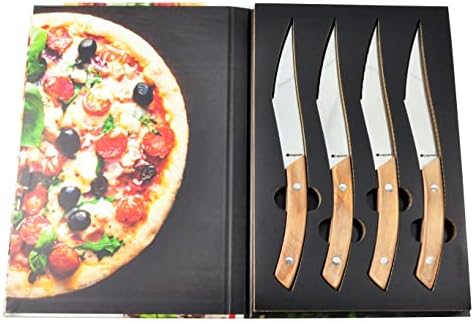 Legnoart Napoli 4-dijelni set noža za pizzu i odrezak od nehrđajućeg čelika sa ručkom od svijetlog