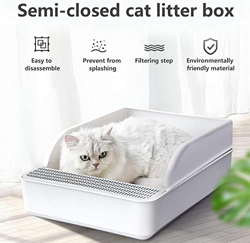 ZZK kutija za smeće za mačke Poluzatvoreni dezodorans za kućne ljubimce toaletni toalet za mačke toaletni sanduk za mačke s lopatom za mačke mali psi uklonjivi mačji toalet